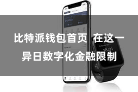 比特派钱包首页  在这一异日数字化金融限制